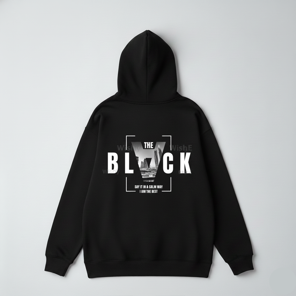 V Black Premium Oversize Hoodie