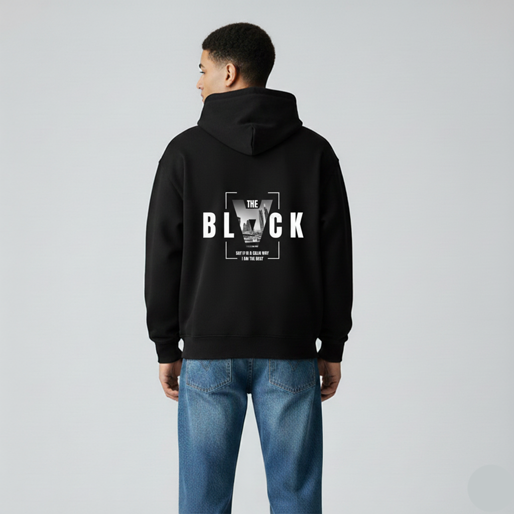 V Black Premium Oversize Hoodie